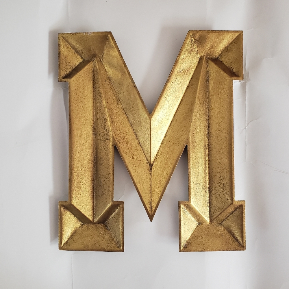 Gold Monogram Decorative Letter M
